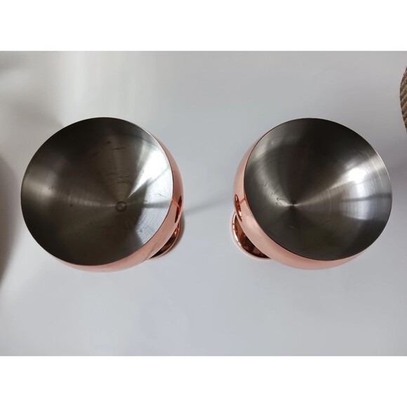 Set of 4‎ Copper-Colored Decorative Coupe Champagne Cups Stainless - Picture 7 of 10